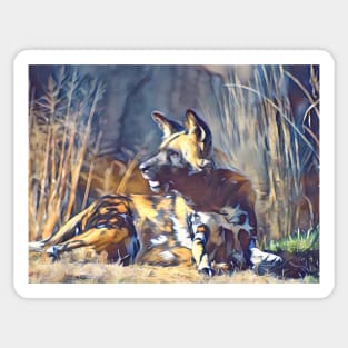 African Painted Dog Sticker